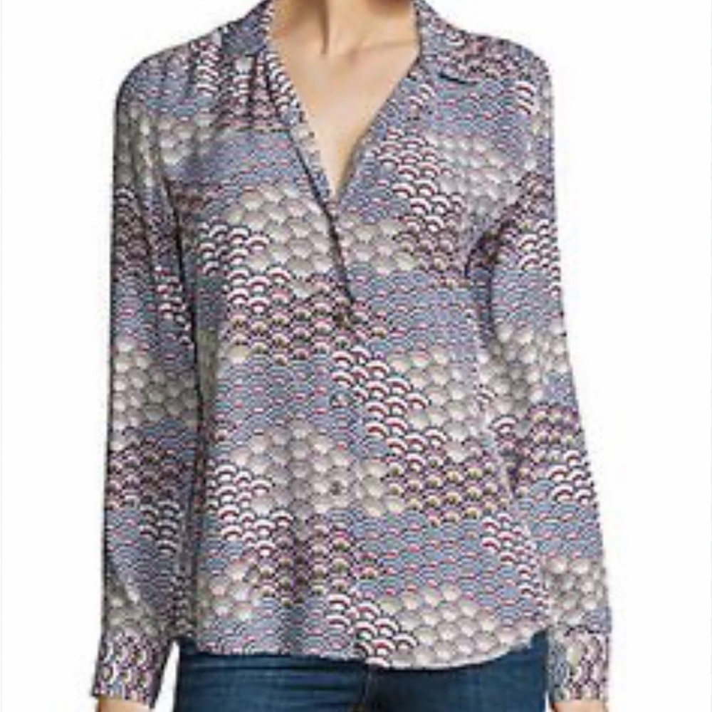 Adalyn Fan Printed Blouse from the Equipment brand Size SX